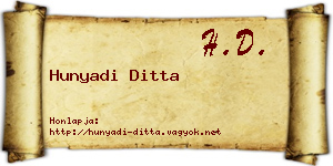Hunyadi Ditta névjegykártya